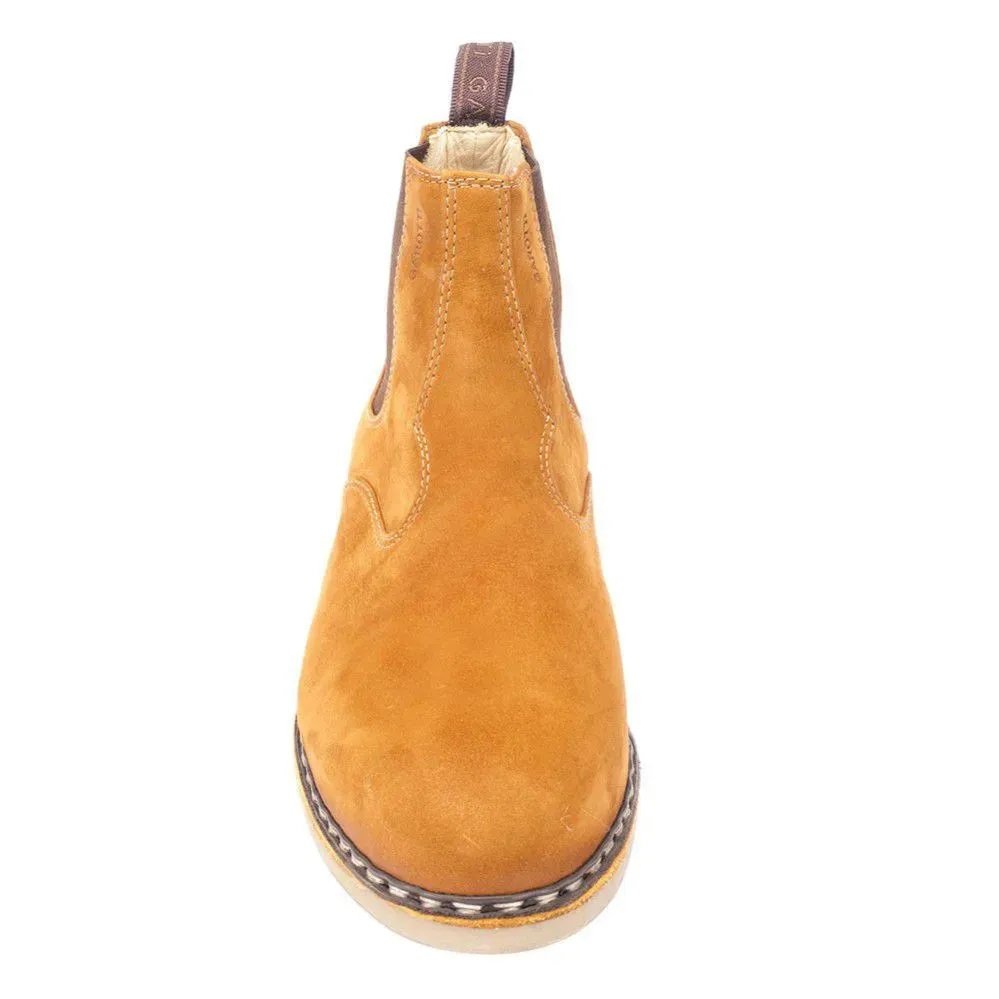 Botina Vira Francesa Costurada a Mão Ivan Garotti 4101900 Bico Redondo Laranja 3