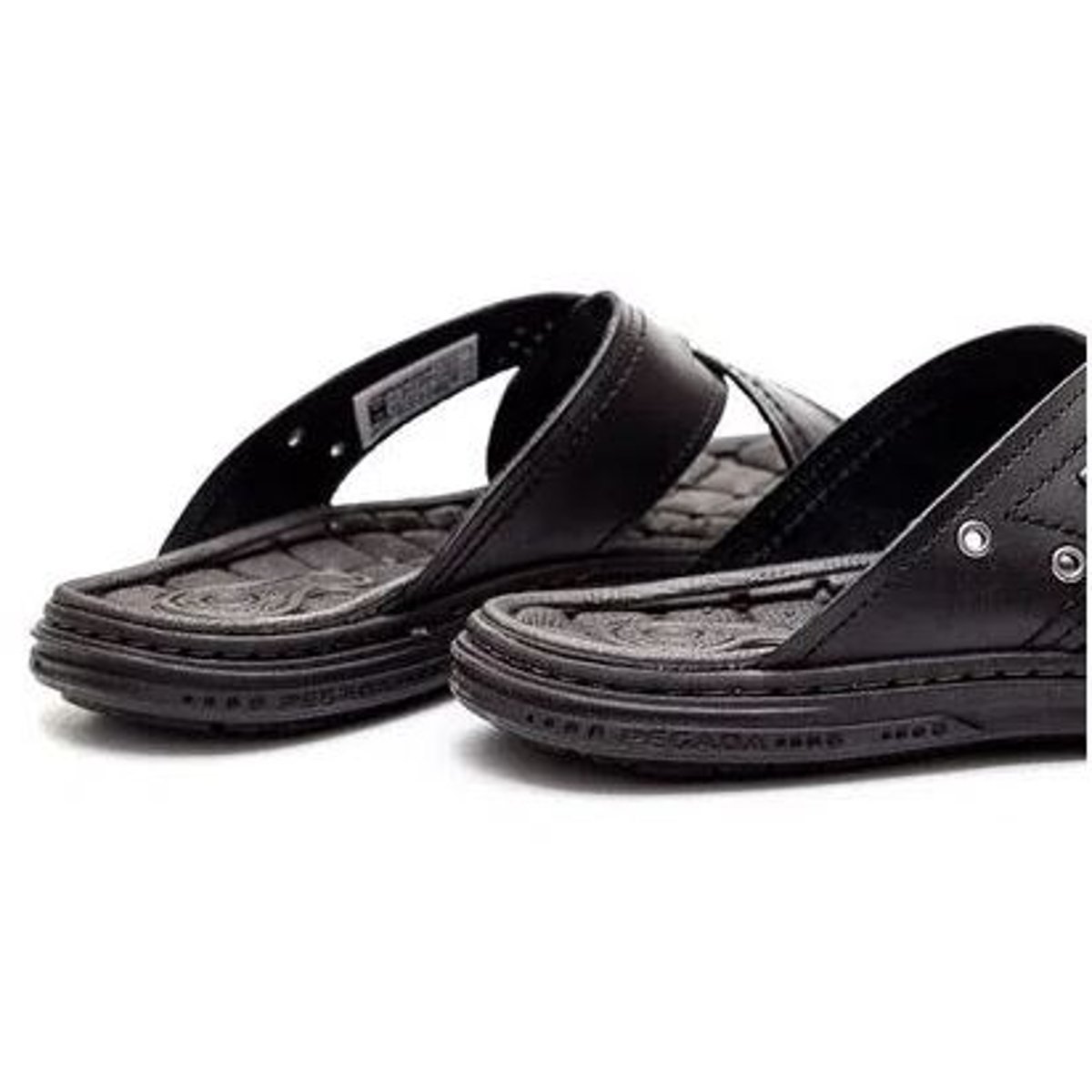 Chinelo Masculino Slide Gaspea Casual Dia a Dia Passeio em Couro Amortech Ultra Conforto Pegada 131222 Marrom 4