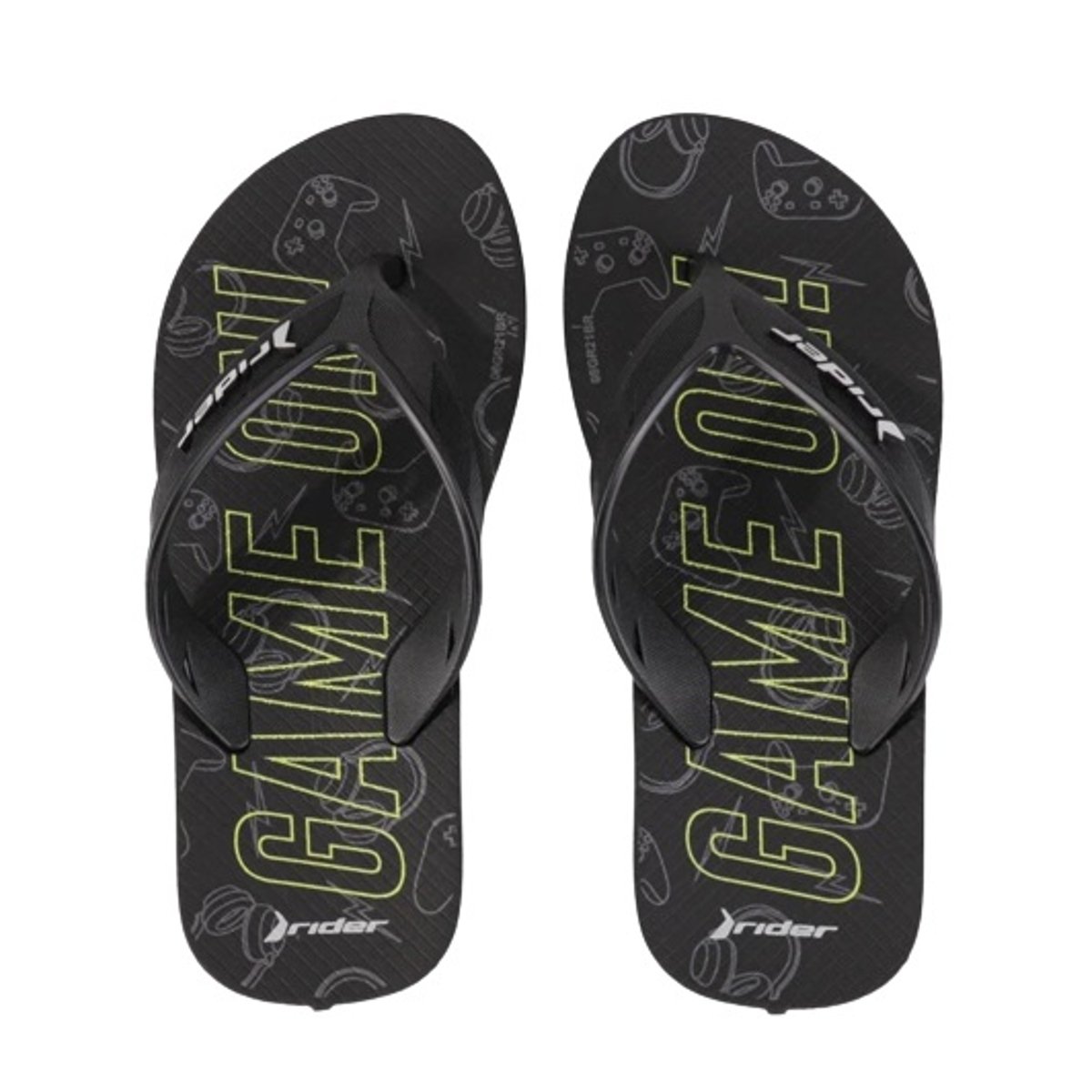 Chinelo Infantil Menino Dedo Casual Dia a Dia Passeio Rider 11768 Preto 3