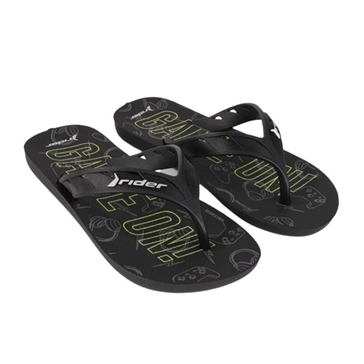 Chinelo Infantil Menino Dedo Casual Dia a Dia Passeio Rider 11768 Preto 2