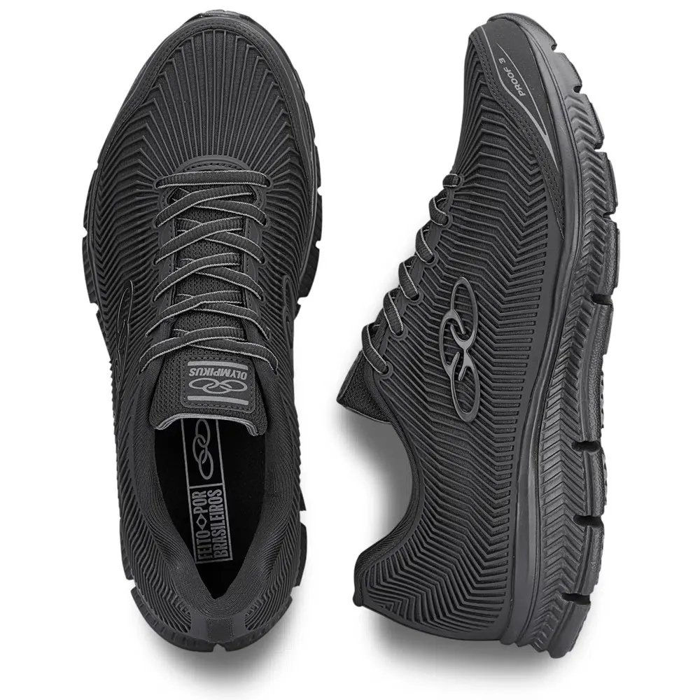 Tênis Masculino Esportivo Dia a Dia Corrida Caminhada Running Academia Treino Passeio Conforto Olympikus Proof 3 Preto 3