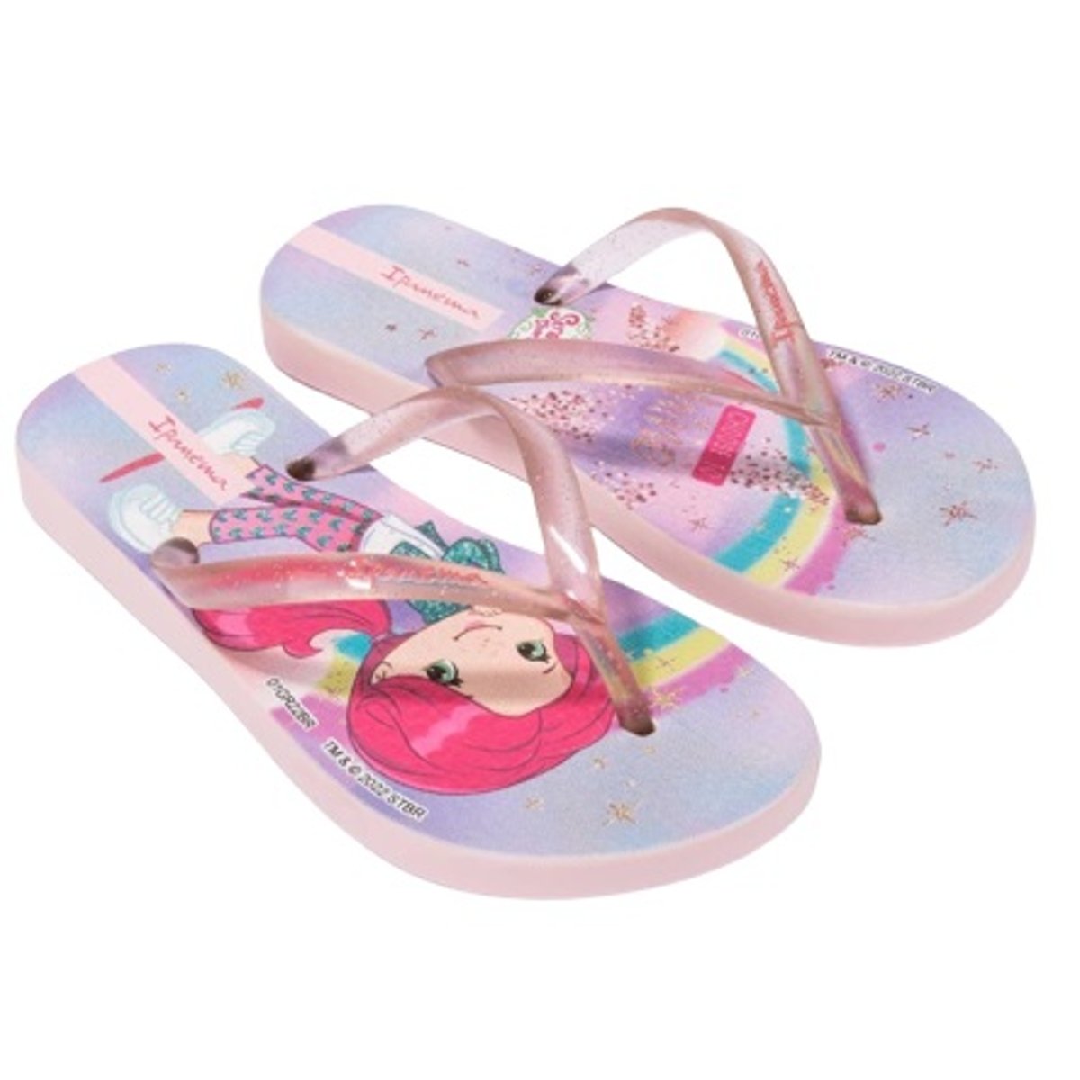 Chinelo Dedo Infantil Menina Borracha Com Glitter Moranguinho Ipanema 25510 Rosa 2