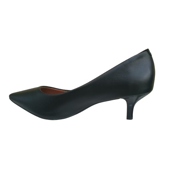 Sapato Scarpin Feminino Casual Social Bico Fino Salto Baixo Vizzano 1122.828 Preto 2