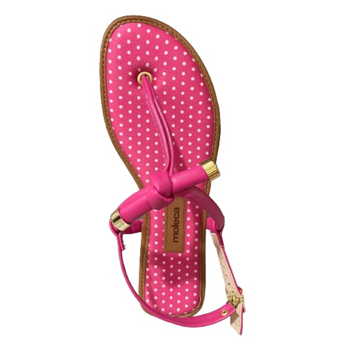 Sandalia Rasteira Feminina Casual Com Nózinho Moleca 5463.106 Rosa 3