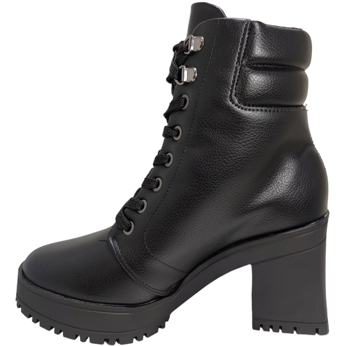 Bota Coturno Feminino Casual Tratorado Salto Bloco Alto Vizzano 3091.102 Preto 2