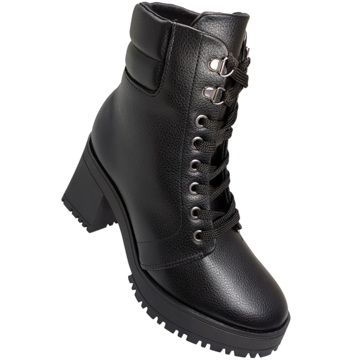 Bota Coturno Feminino Casual Tratorado Salto Bloco Alto Vizzano 3091.102 Preto 3
