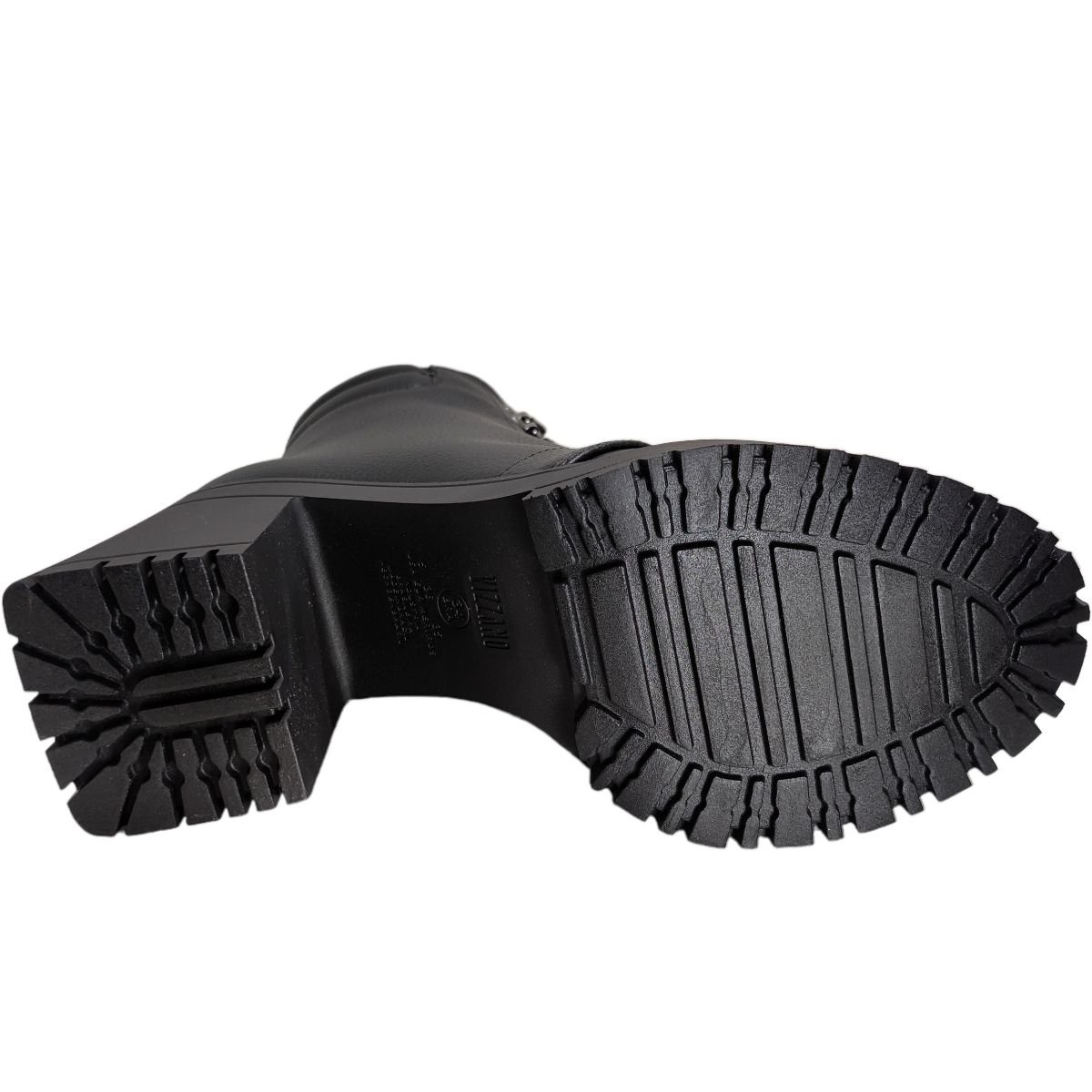 Bota Coturno Feminino Casual Tratorado Salto Bloco Alto Vizzano 3091.102 Preto 6