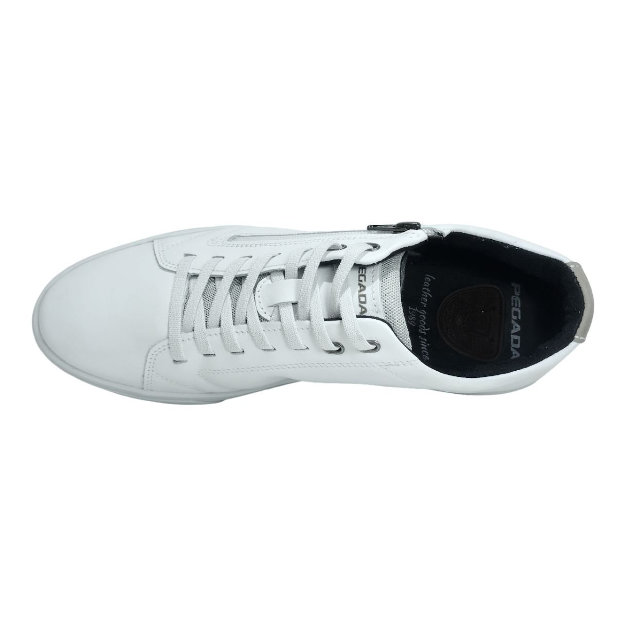 Sapatênis Casual Masculino em Couro Amortech com Zíper Pegada 118912 Branco 3