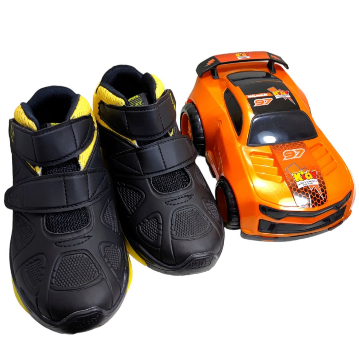Tênis Infantil Menino Casual Botinha Com Carrinho Kidy Play 007-0647 Preto 5