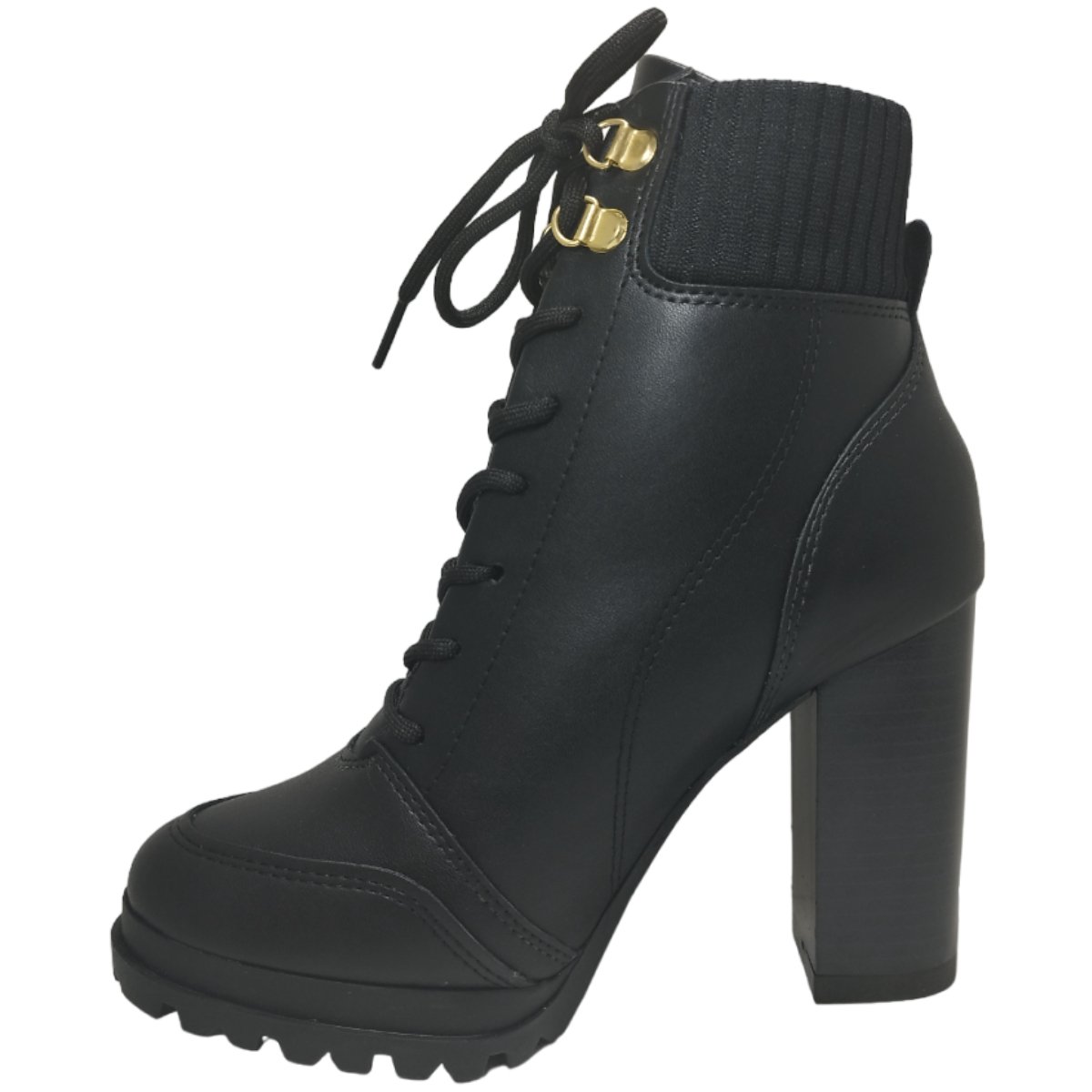 Bota Coturno Feminino Casual Salto Alto Grosso Vizzano 3089.102 Preto 2