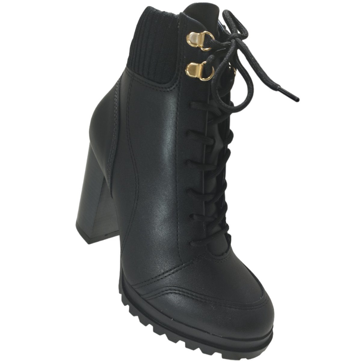Bota Coturno Feminino Casual Salto Alto Grosso Vizzano 3089.102 Preto 3