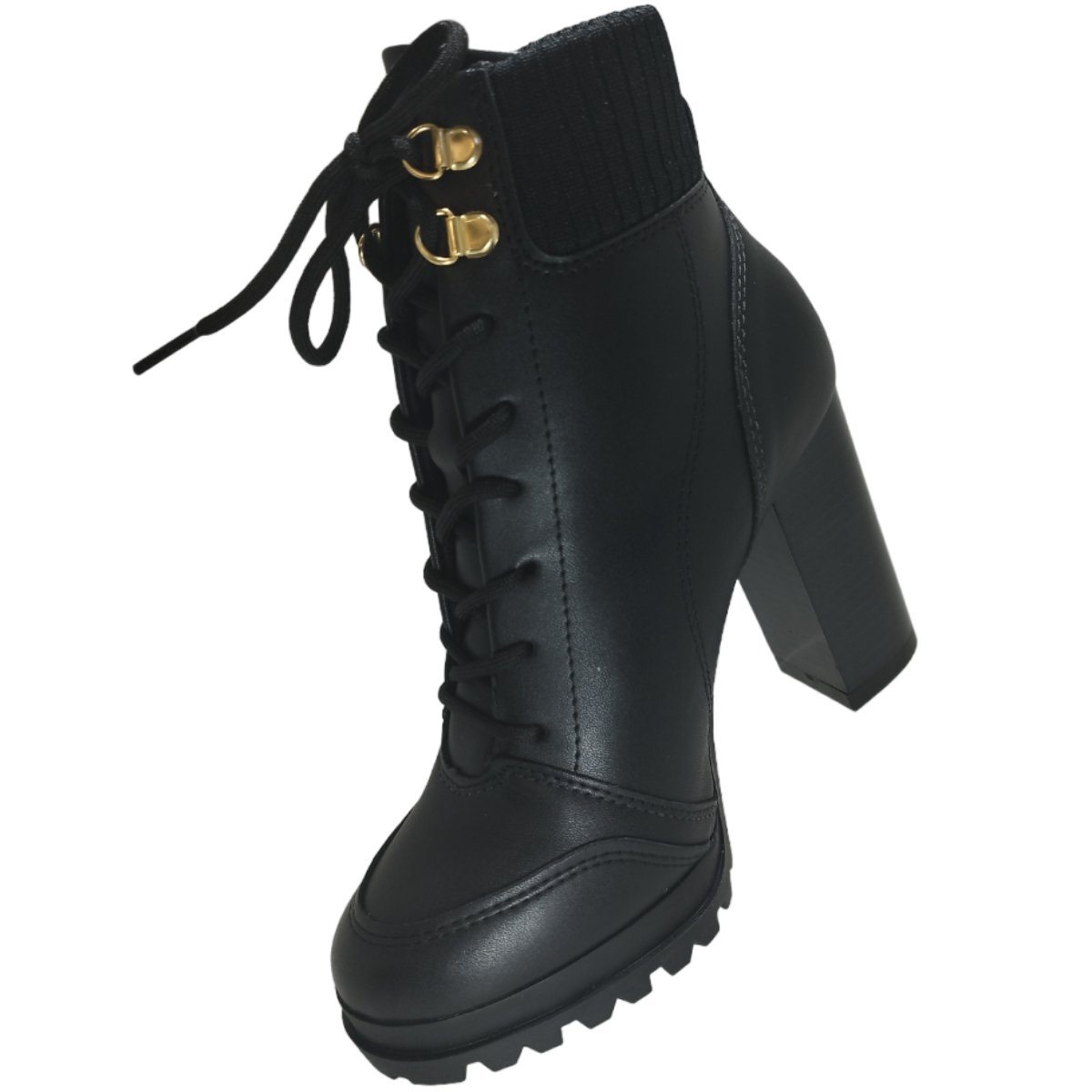Bota Coturno Feminino Casual Salto Alto Grosso Vizzano 3089.102 Preto 4