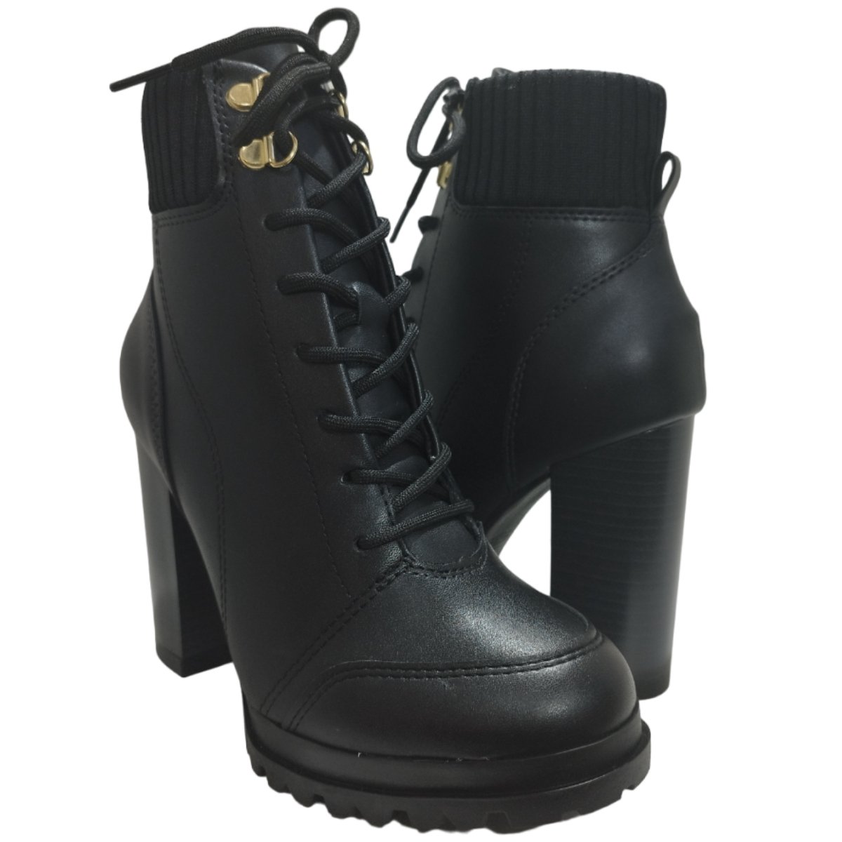 Bota Coturno Feminino Casual Salto Alto Grosso Vizzano 3089.102 Preto 5
