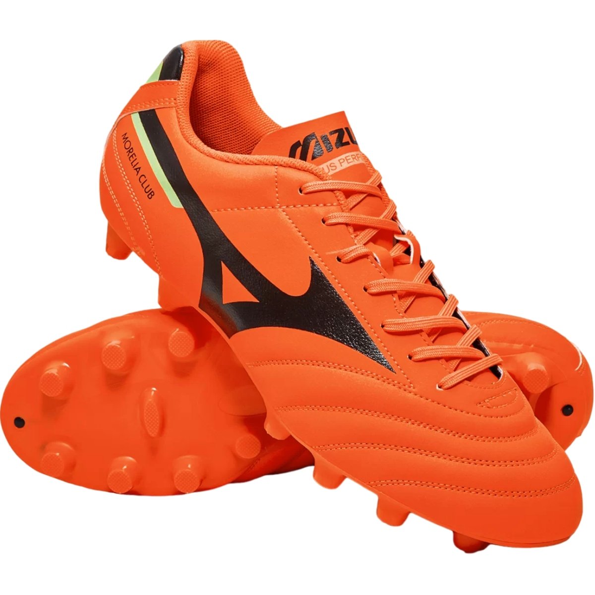 Chuteira Adulto Futebol Campo Costurada Jogo Treino Mizuno Morelia Club Md Laranja 4