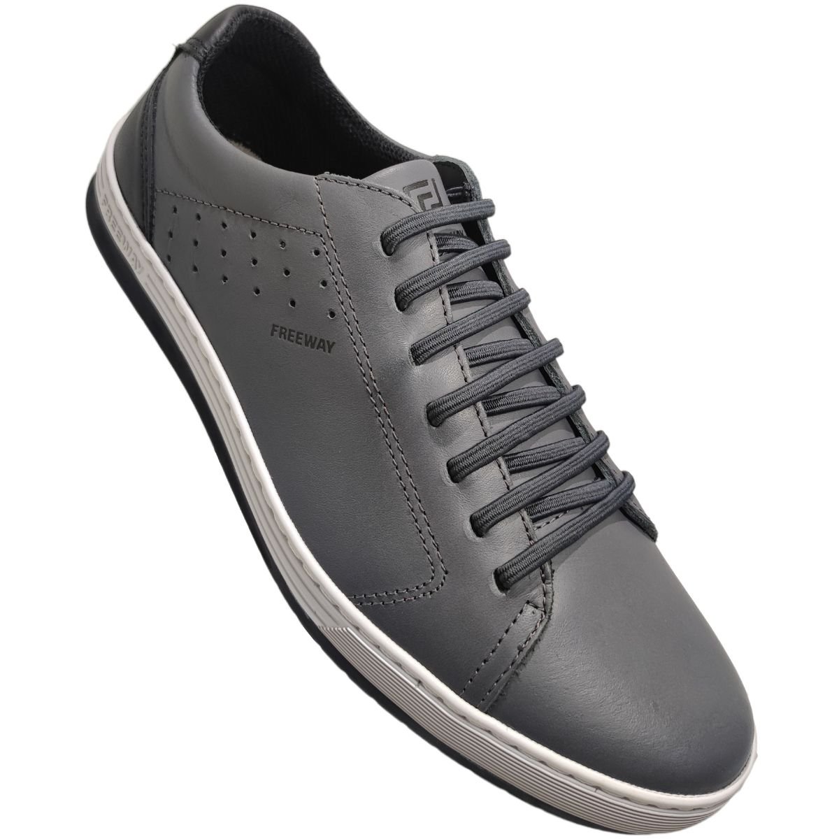 Sapatênis Masculino Casual EasyWear Cadarço Elástico Free Way Track02 Cinza 3