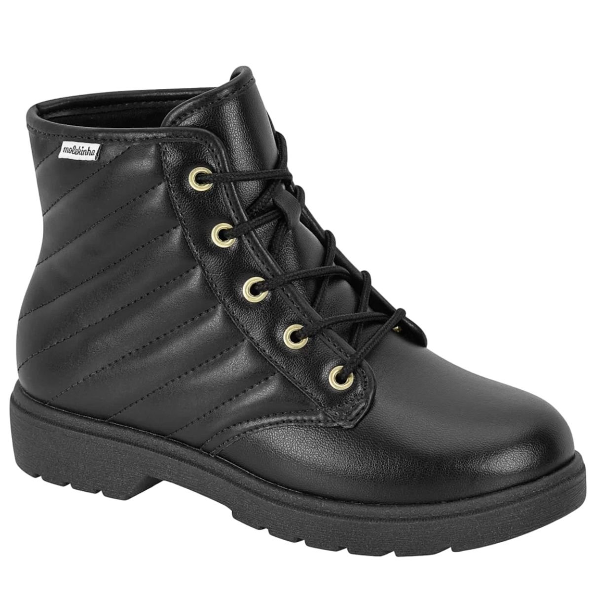 Bota Coturno Infantil Menina Casual Cano Baixo Molekinha 2164.131 Preto 5