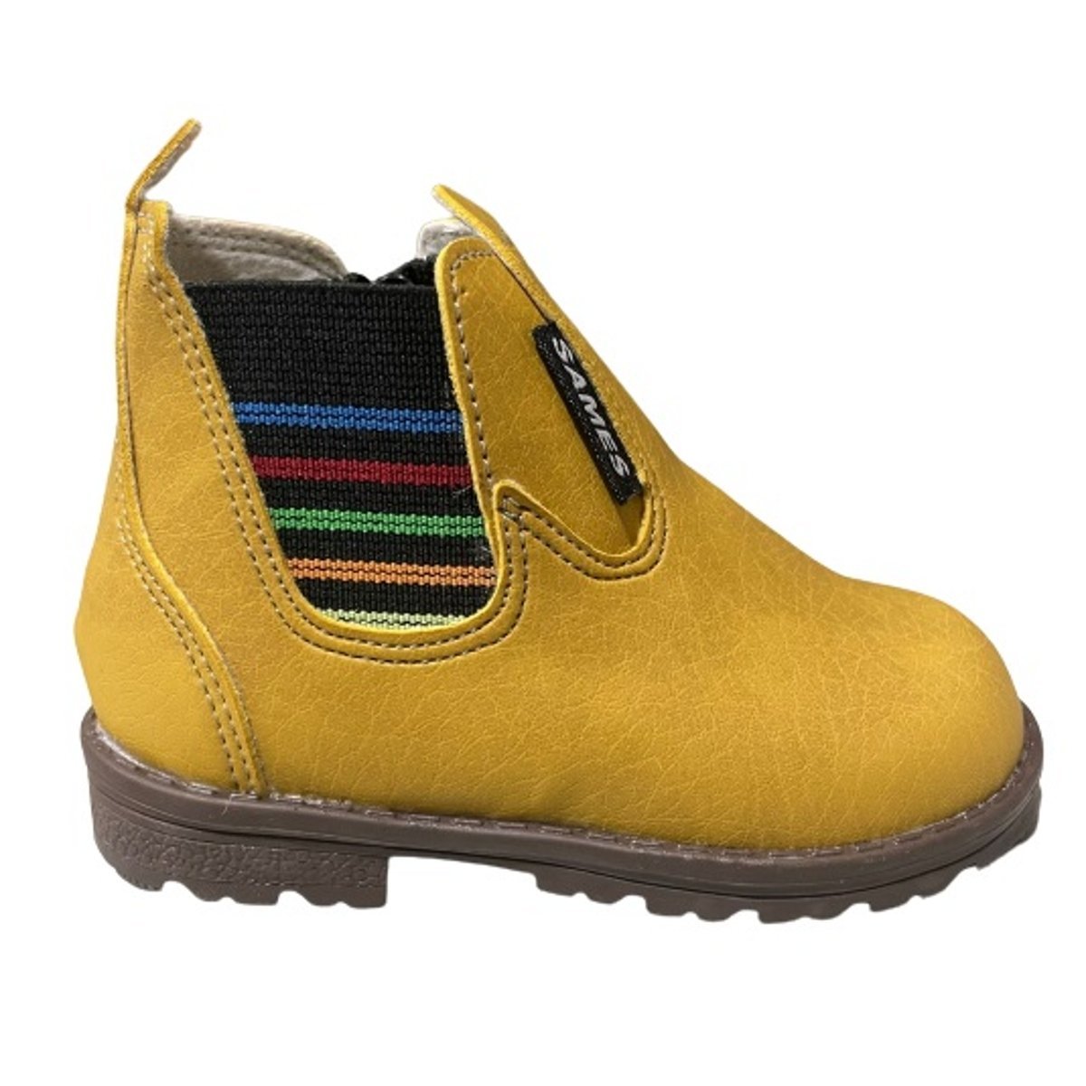Botina Casual Infantil Com Zíper Sames 6135 Amarelo 2