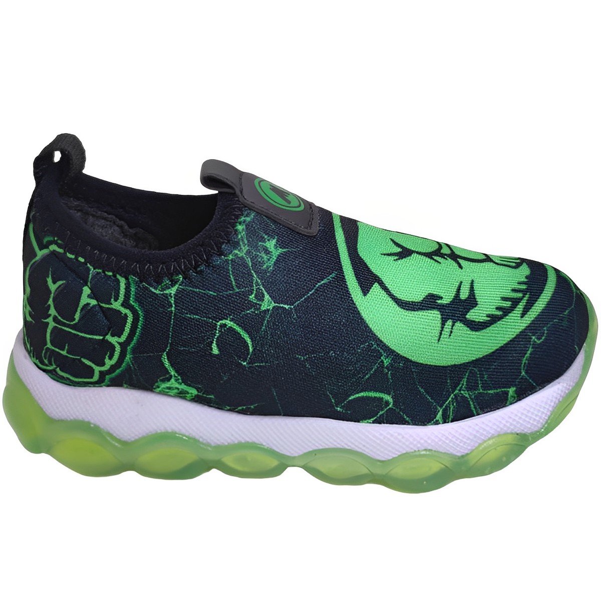 Tênis Luz Led Infantil Menino Casual Calce Fácil Mini Pé Mp-2202 Preto