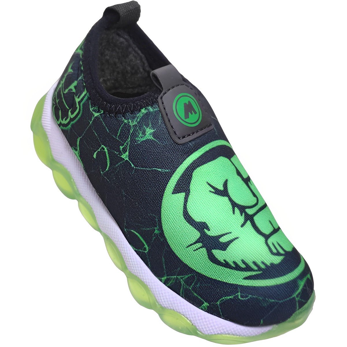 Tênis Luz Led Infantil Menino Casual Calce Fácil Mini Pé Mp-2202 Preto 3