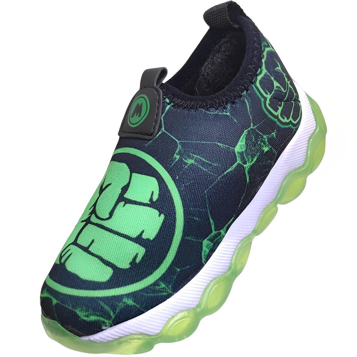 Tênis Luz Led Infantil Menino Casual Calce Fácil Mini Pé Mp-2202 Preto 4