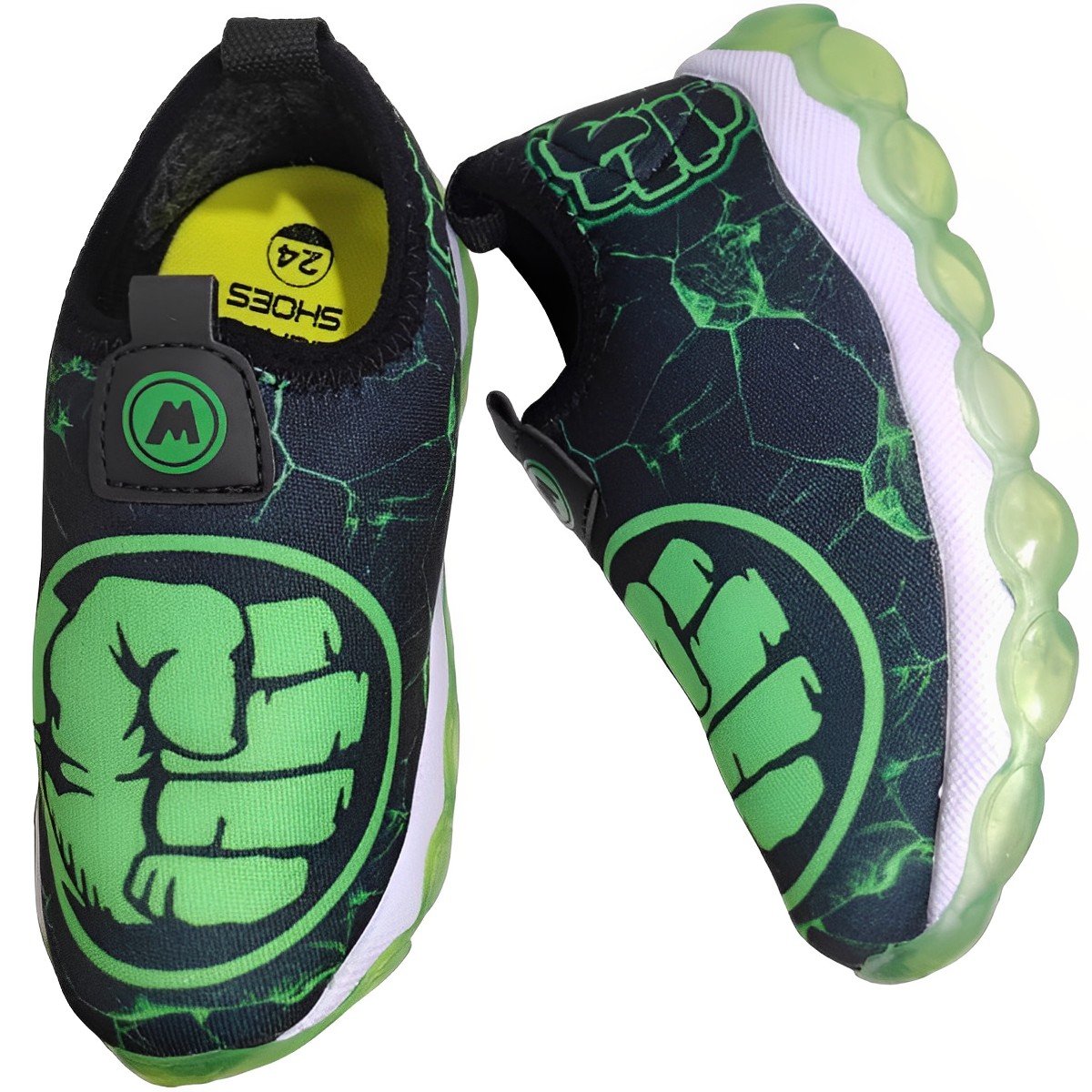 Tênis Luz Led Infantil Menino Casual Calce Fácil Mini Pé Mp-2202 Preto 5