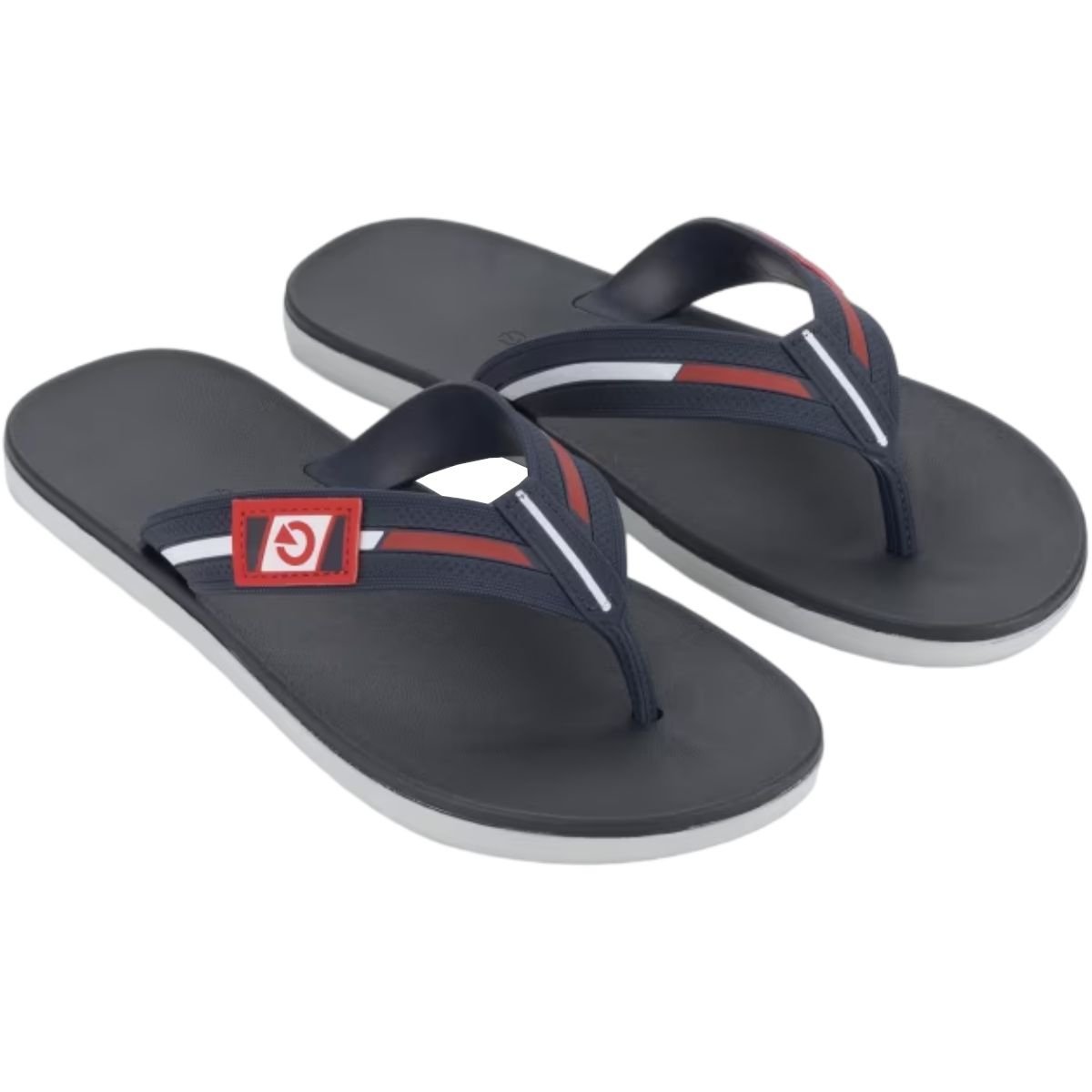 Chinelo Dedo Masculino Casual Urbano Dia a Dia Passeio Ultra Conforto Cartago 12268 Azul/Vermelho 3