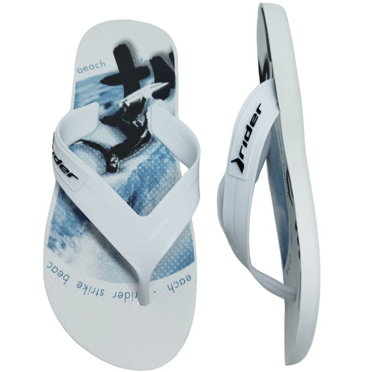 Chinelo Dedo Borracha Masculino Casual Dia Dia Rider Strike Beach 11809 ...