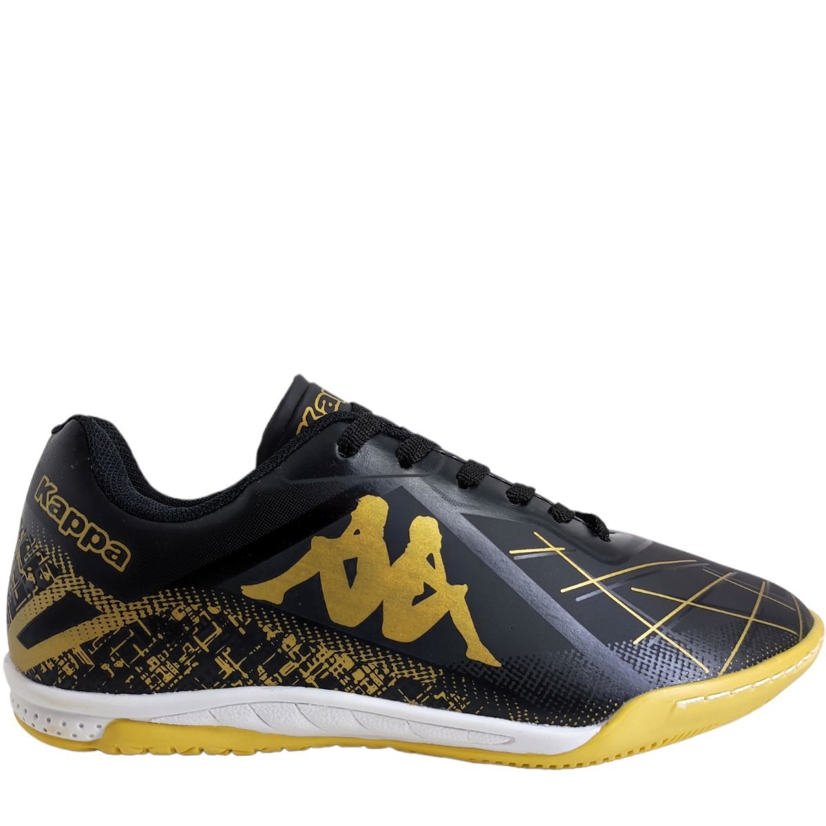 Chuteira Masculina Futebol Salão Futsal Treino Jogo Kappa Boston F8512 Preto 1