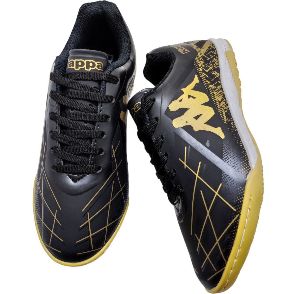 Chuteira Masculina Futebol Salão Futsal Treino Jogo Kappa Boston F8512 Preto 5