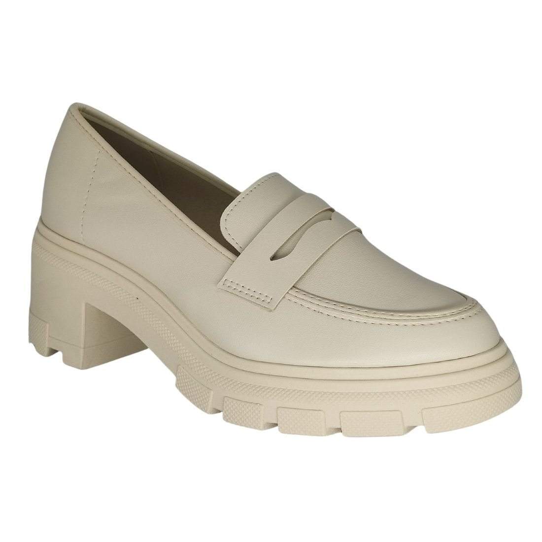 Sapato Feminino Moleca Mocassim Loafer Branco 1