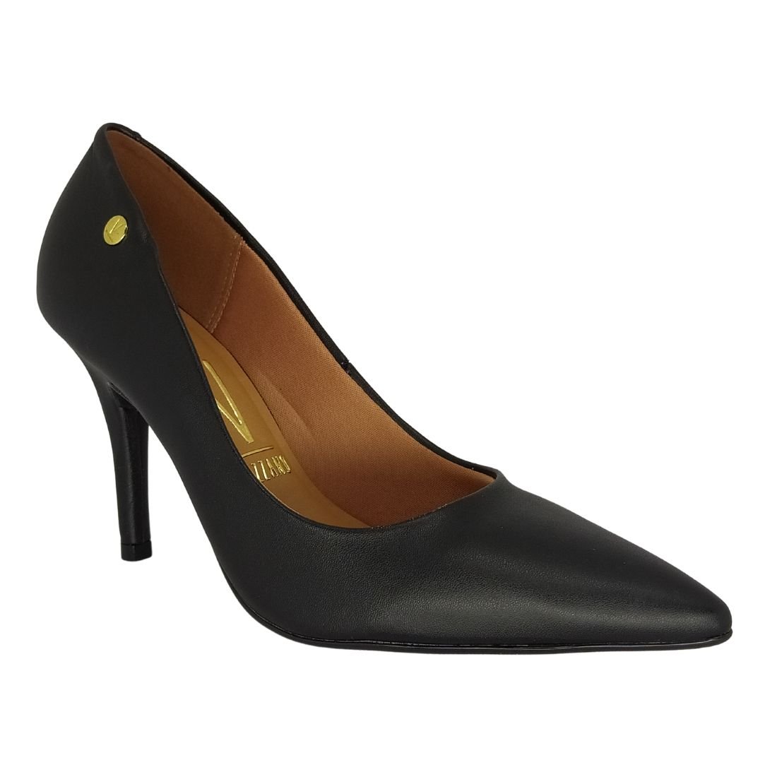 Scarpin Feminino Vizzano Bico Fino Salto Alto Clássico Preto 2