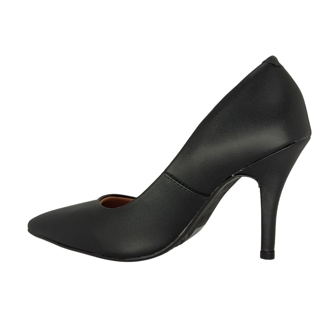 Scarpin Feminino Vizzano Bico Fino Salto Alto Clássico Preto 3