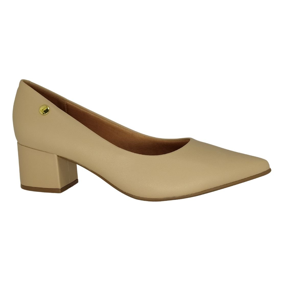 Scarpin Feminino Vizzano Salto Bloco Bege 2