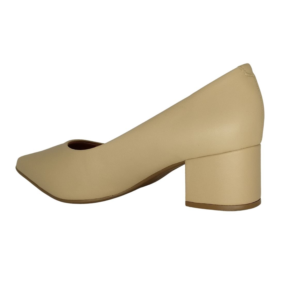 Scarpin Feminino Vizzano Salto Bloco Bege 3
