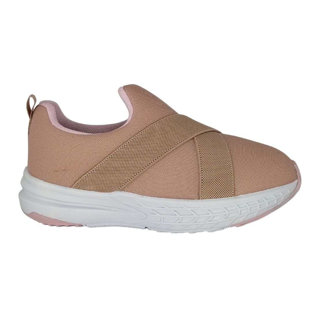 Tênis Infantil Feminino Gibizinho Sem Cadarço Bege 2