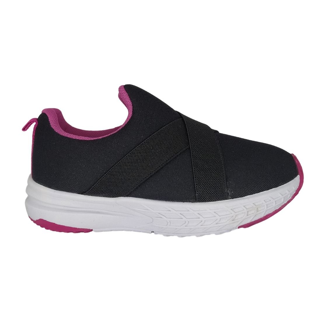 Tênis Infantil Feminino Gibizinho Sem Cadarço Preto 2