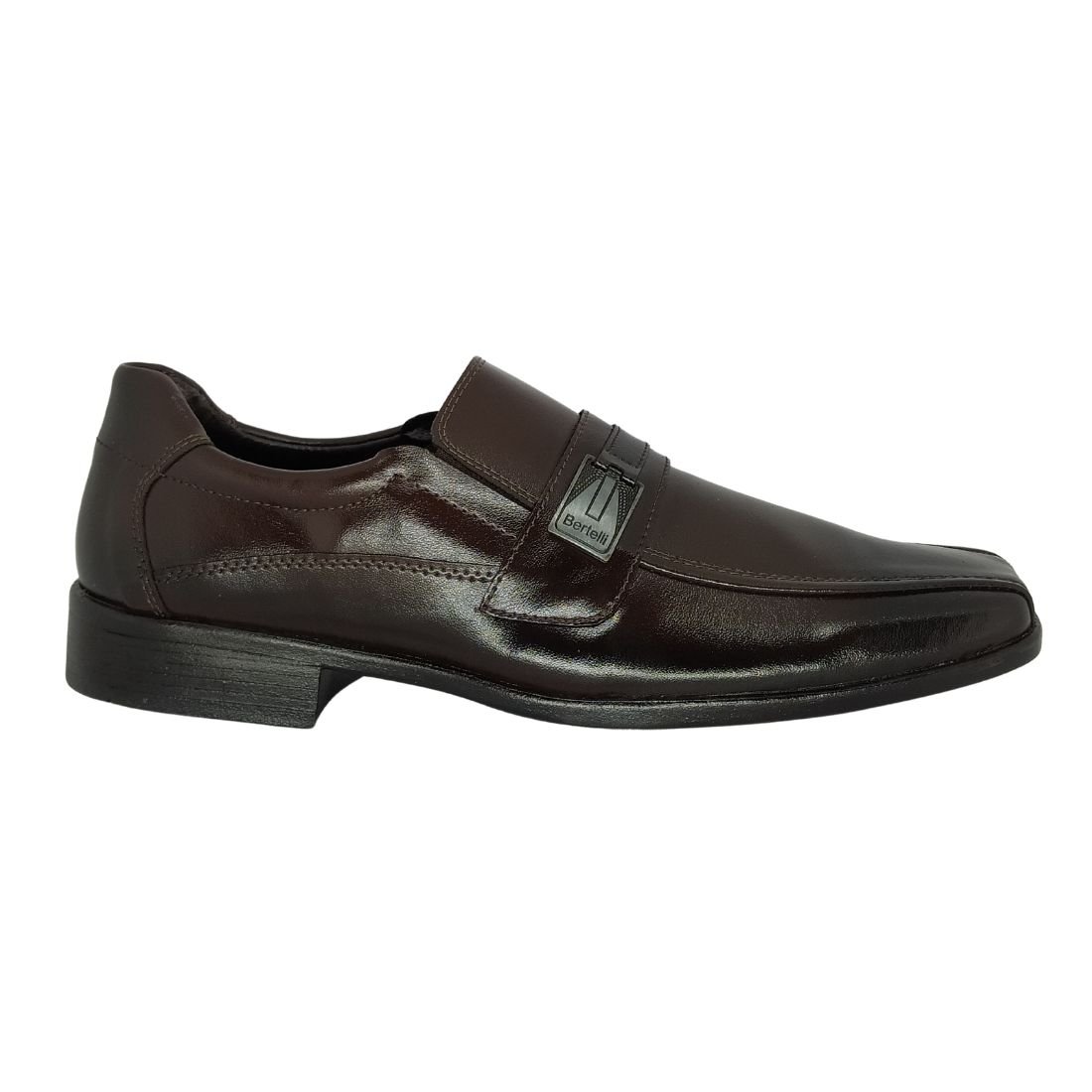 Sapato Social Sapataria Bertelli Calce Fácil Masculino 3358 Marrom 2