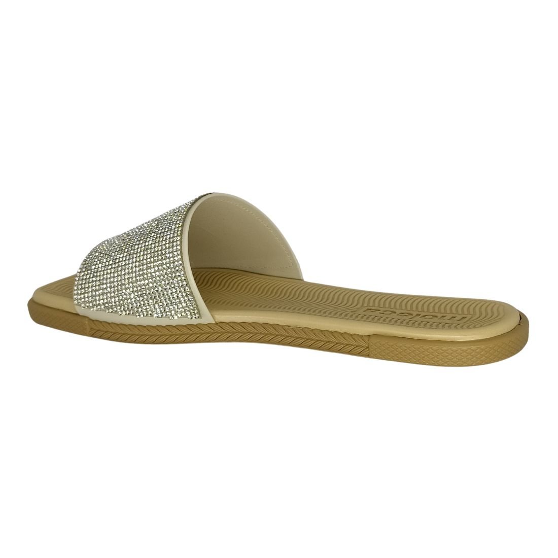 Chinelo Feminino Moleca Com Brilho Bege 3