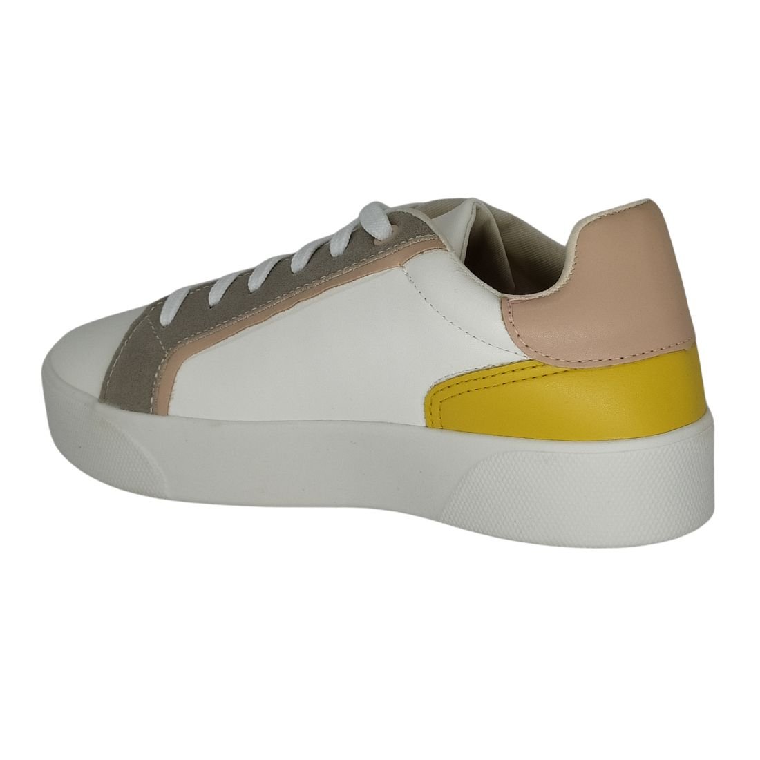 Tênis Feminino Redsun Branco com Amarelo Branco 3