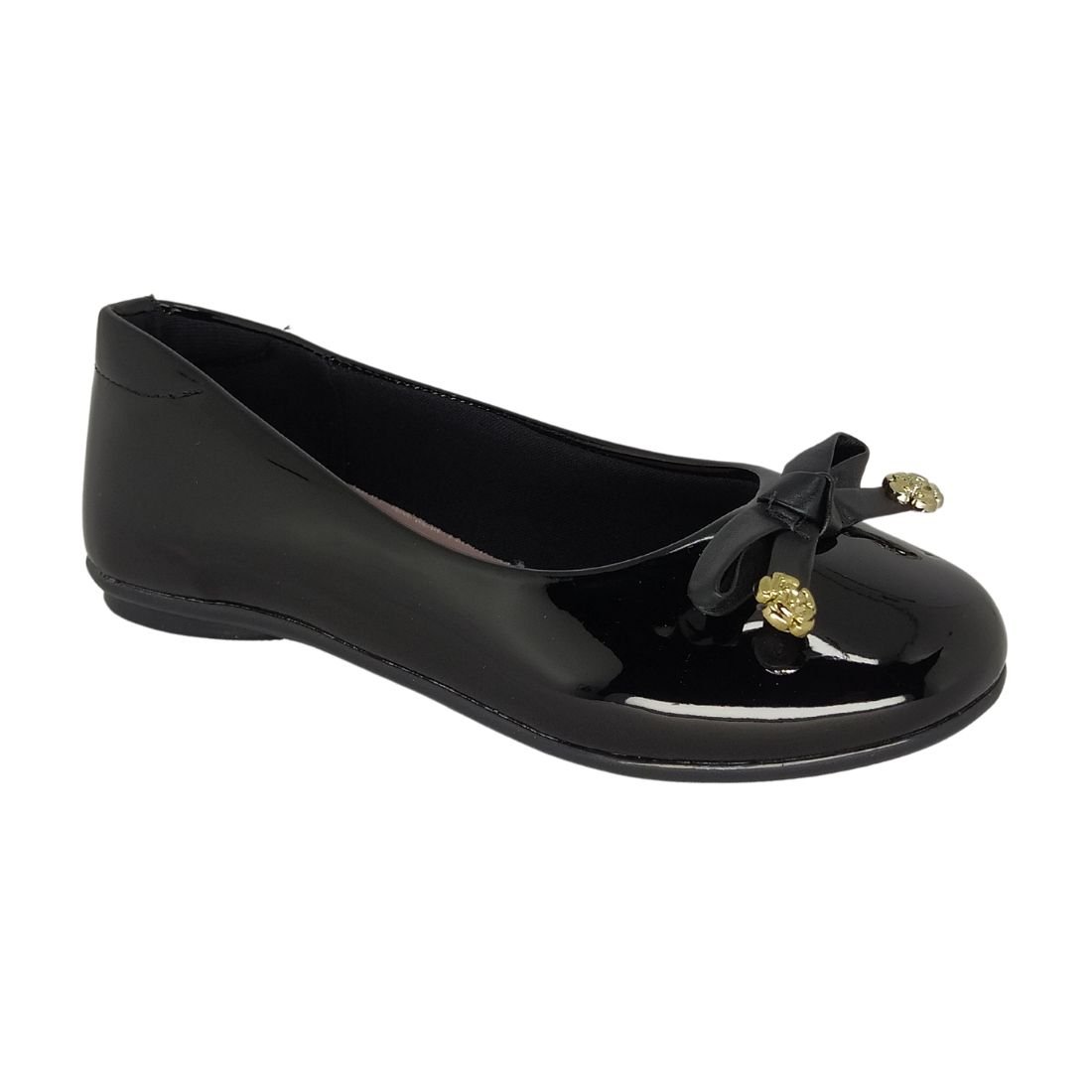 Sapatilha Molekinha Preta Laço Preto 1