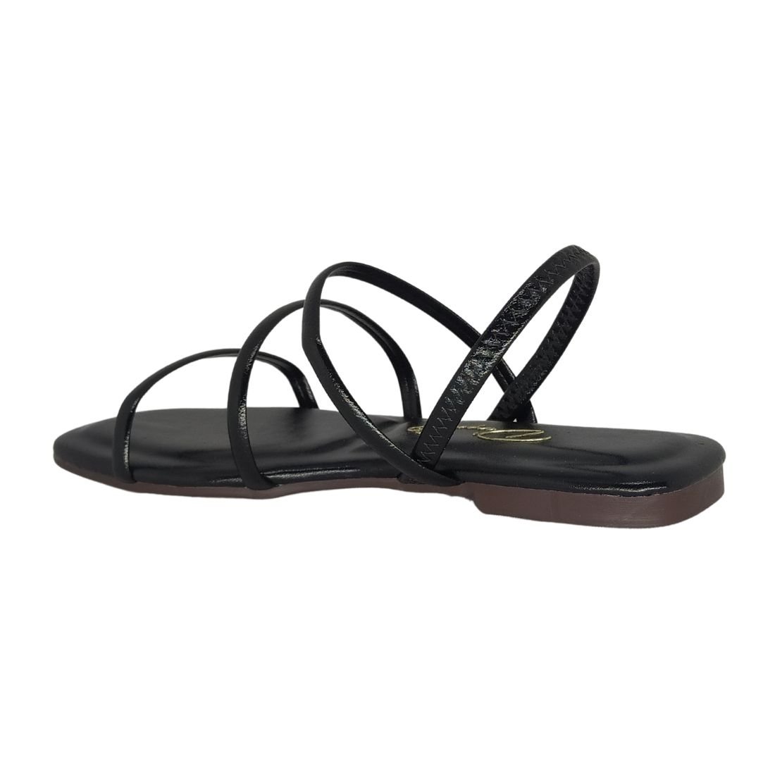 Sandália D Capri Preta Tiras Fina Preto 3