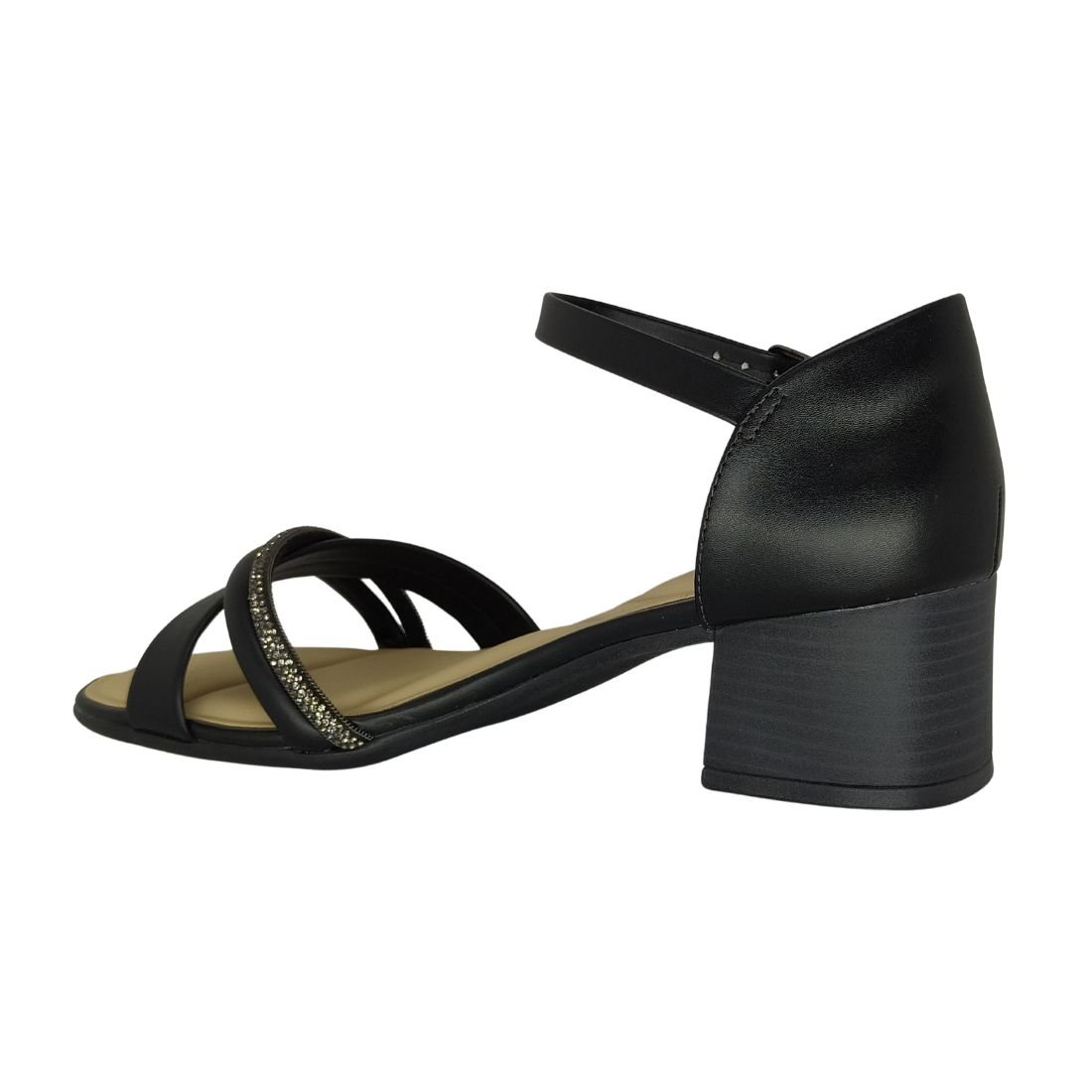 Sandália Comfortflex Salto Médio Preto 3