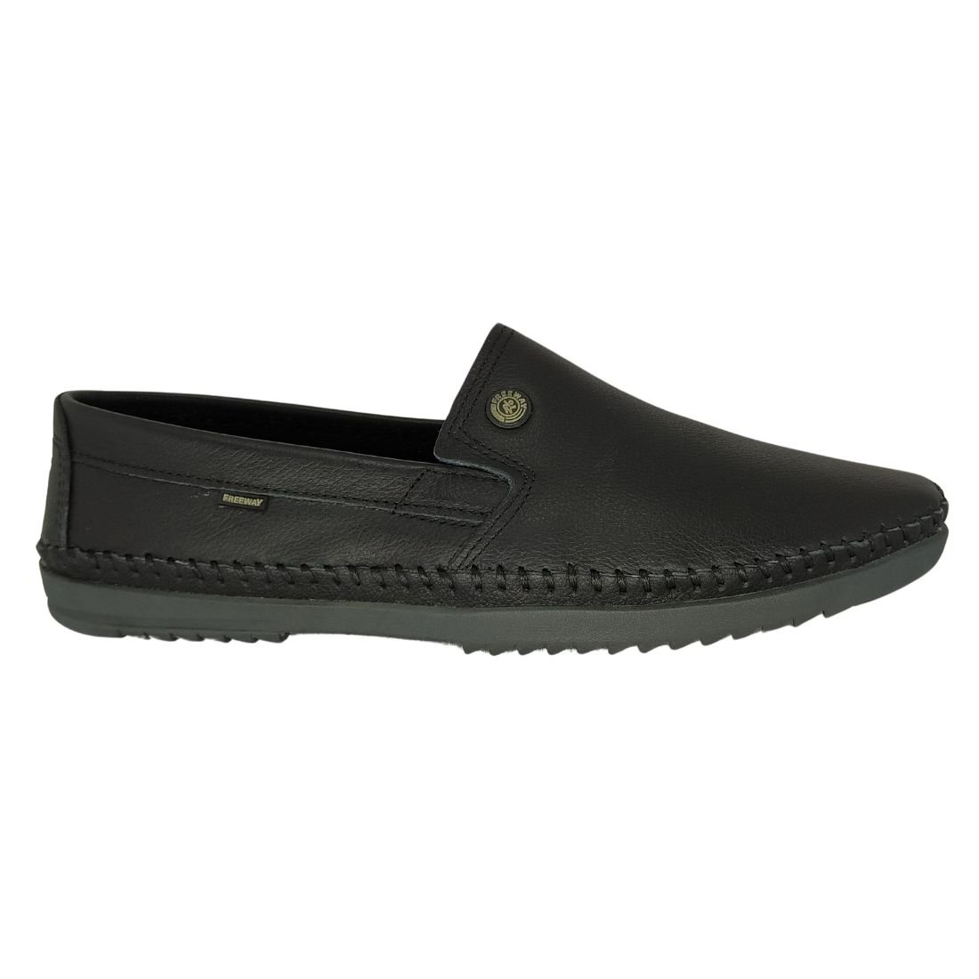 Mocassim Freeway Logan 3 Couro legitimo Preto 2