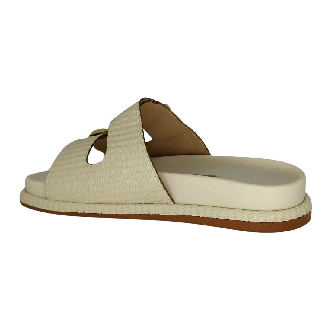 Chinelo Anna Flor Duas Fivela Branco 3