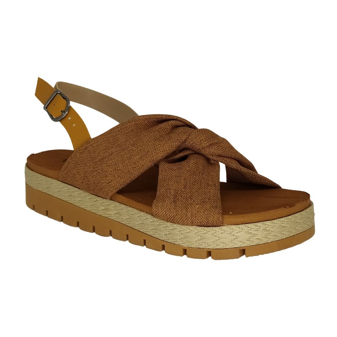 Sandália Via Bella Linho Marrom 1