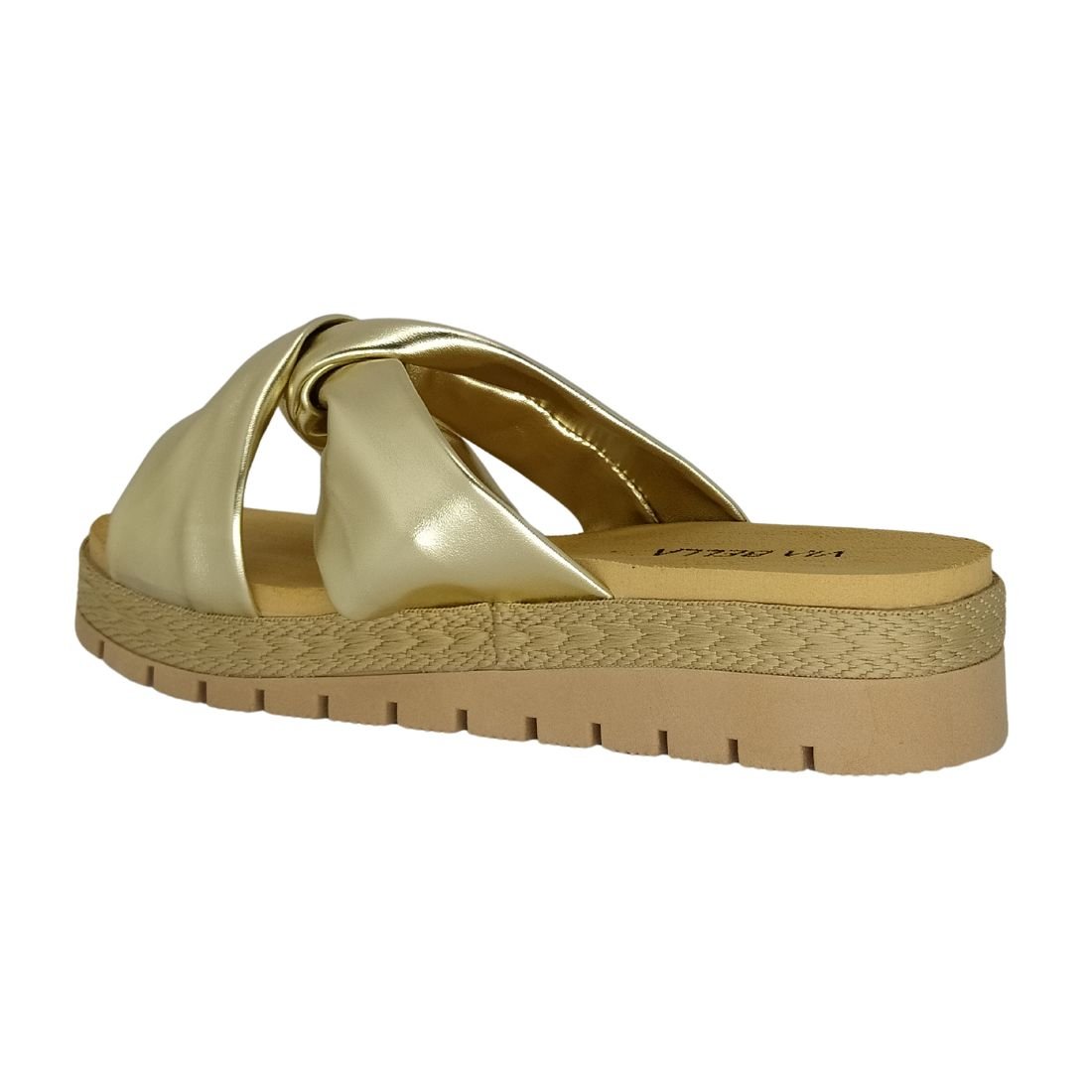 Tamanco Via Bella Flatform Dourado Dourado 3