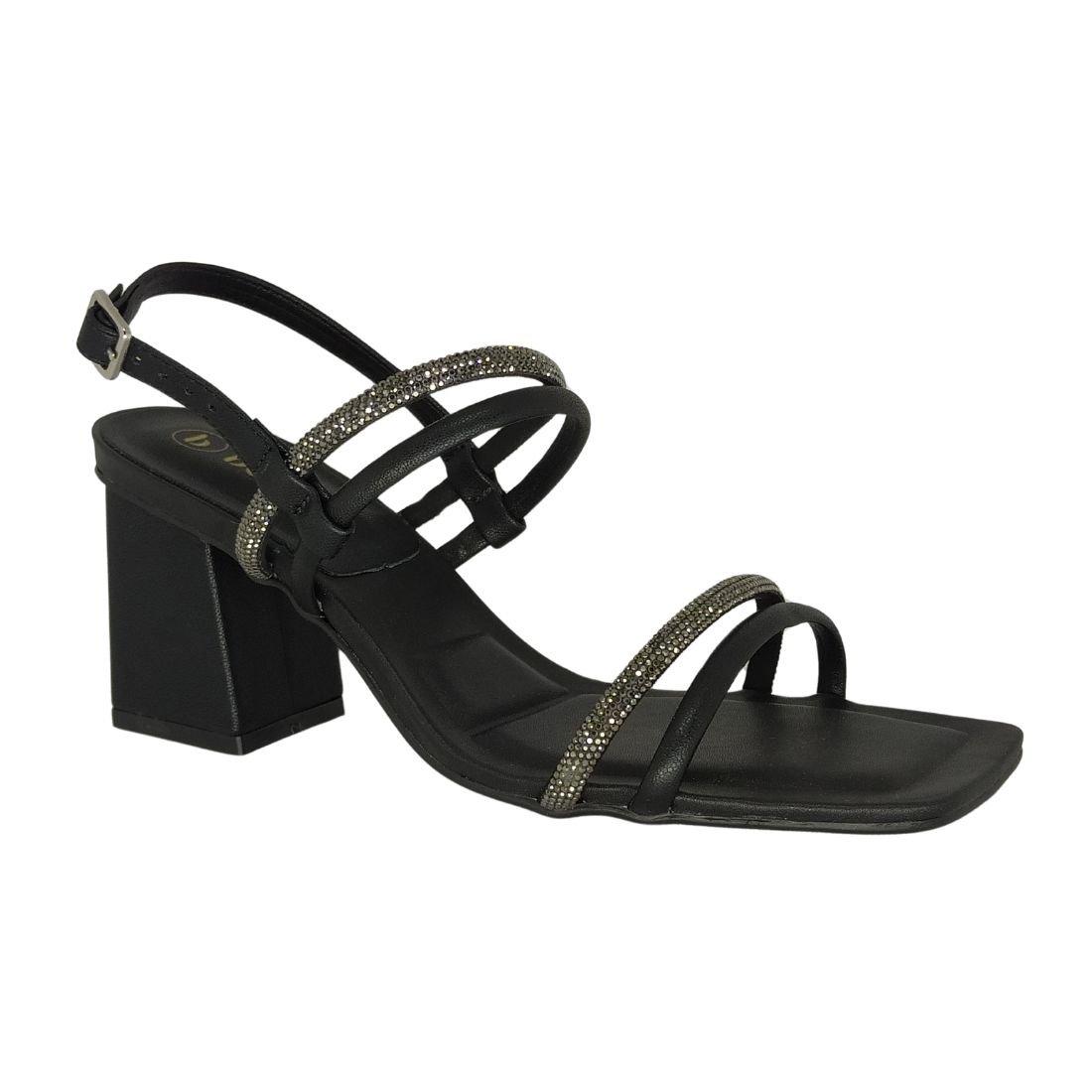 Sandália Bebecê Preta Salto Alto Preto 1