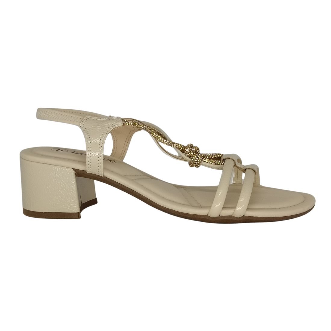 Sandália Bebecê Salto Médio Bege 2