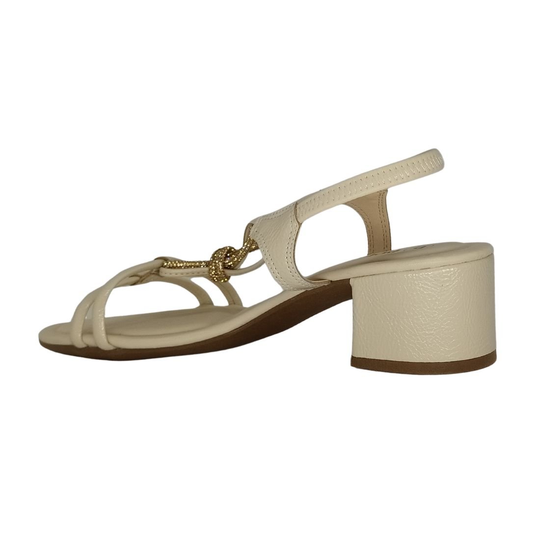 Sandália Bebecê Salto Médio Bege 3