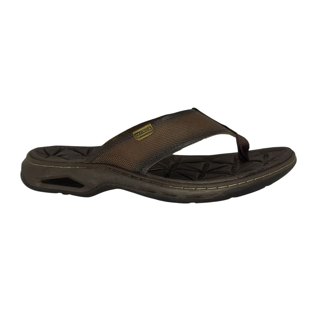 Chinelo Pegada Couro Cravo Marrom 2